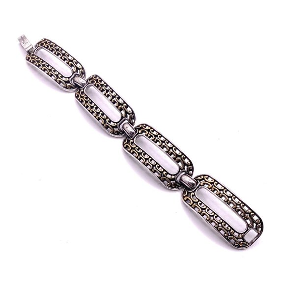 Brighton Seville Gold Silver Plated Link Retired Bracelet 7.5 Inch - Picture 3 of 4